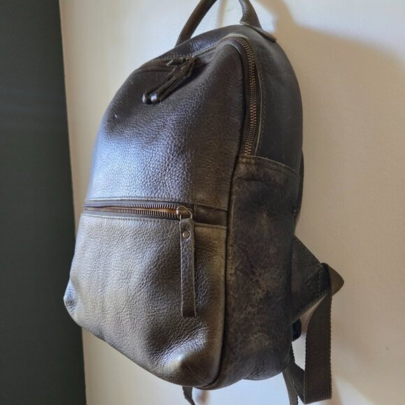 EUC DULUTH TRADING CO LIFETIME LEATHER PREMIUM FULL GRAIN COWHIDE BACKPACK GREEN - Picture 6 of 16